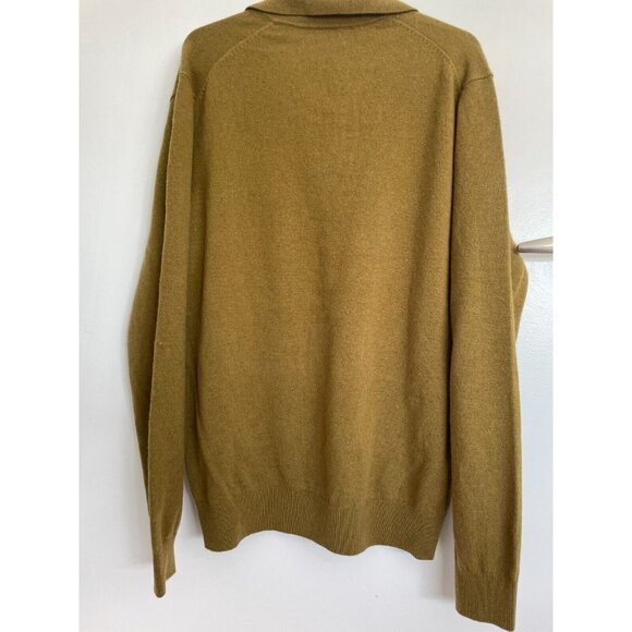 Massimo Dutti Men extra fine Wool Jumper Sweater Size US L mustard sage green - Picture 3 of 9